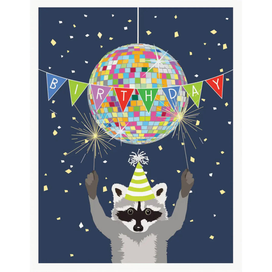 Disco Raccoon - Birthday Card