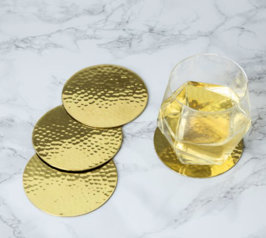 Hammered Brass Coasters by Viski®